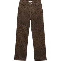 Mango Leopard-Print Straight Jeans - Brown - 34