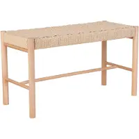 House Nordic Asta - Bench In Poplar Wood And Woven Seat, Nature, 35X80X45 Cm - Beige - ONE SIZE