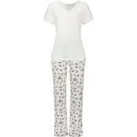 Vivance Pyjama 'Dreams' vaaleabeige / musta