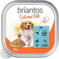 Briantos 9x300g Delicious Paté kala & herneet koiran märkäruoka