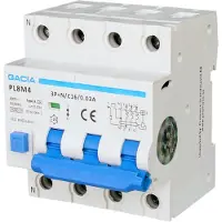 GACIA C20A RCBO combi circuit breaker 3P+N 30mA 6kA
