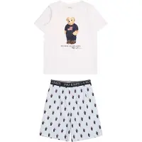 Polo Ralph Lauren Acc Polo Ralph Lauren Pyjamasetti - Valkoinen/Sininen M. Pehmolelu - - 8 v (128) - 2-osaiset yöasut