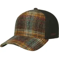 Stetson Wool Check Trucker Cap Green/Dark Orange Lippalakit One Size