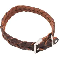 Heim -punottu nahkapanta, ruskea, 28–35 cm kaulanympärys, L 25 mm, koirille