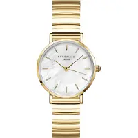 Rosefield Small Edit White MOP Half-Moon Steel Gold SEWGSG-SE02