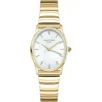 Rosefield The Oval White MOP Half-Moon Steel Gold OVWGSG-OV16