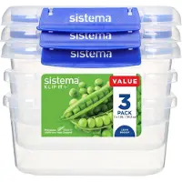 Sistema Eväslaatikko - Square Klip it Plus - 3 kpl - 1,15 l - Si - - OneSize - Eväslaatikot