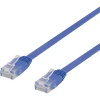 Deltaco – U/UTP Cat6 laitekaapeli, litteä, 0,3m, 250MHz, sininen (TP-603B-FL)