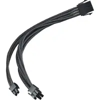 Silverstone PP07E (PCIe 6+2pin) -jatkokaapeli, 250mm, musta