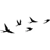 Wallxpert Riippuva koriste Crow, 5 kpl