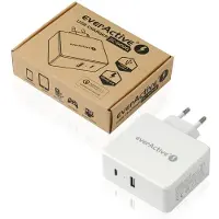 EverActive SC-600Q USB QC3.0 ja USB-C PD 63 W Laturi / Verkkovirtalähde
