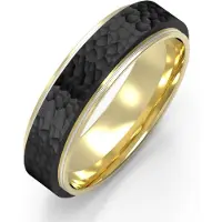 Bosie kaksivärinen taottu titaanisormus TICM-PVD-042KK&M/6-49/15,6