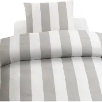 Borganäs of Sweden 2-Dels Set Block Stripe Grå - Grey - 1ST 150X210CM