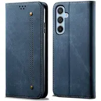 SKALO Samsung S24 FE Jeans Lompakkokotelo - Sininen