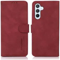 SKALO Samsung A25 5G KHAZNEH Lompakkokotelo PU-nahasta - Punainen