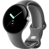 Google Pixel Watch - 41 mm - Kiiltävää hopeaa Aktiivinen - Charcoal-ranneke