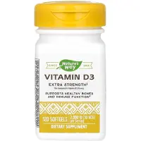 Nature'S Way , Vitamiini D3, Extra Voimainen, 50 mcg (2 000 IU), 120 Pehmoleipä
