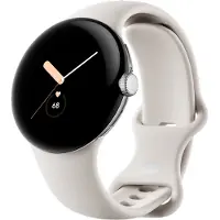 Google Pixel Watch WiFi -älykello, Polished Silver / Chalk