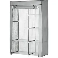 Aosom Kangasvaatekaappi Homcom 103x43x162,5cm, harmaa/musta