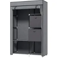 Aosom Kangaskaappi Homcom 102x42,5x162,5cm, harmaa/musta
