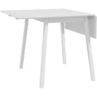 EStore Kokoontaittuva ruokapöytä pieniin huoneisiin, valkoinen puu 110x86x75 cm