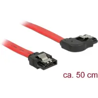 DeLOCK – SATA cable, 0.5m, 6Gb/s, locking clip, angled right - straight, 26 AWG (83969)