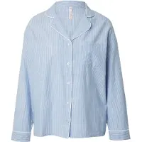 Hunkemoller Jacket Ls Cotton Stripe - Blue - XS