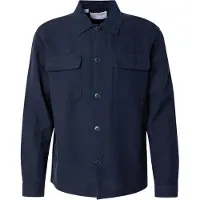 Selected Slmotto Leroy Linen Blend Overshirt Noos - Navy - L