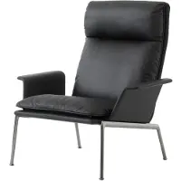 &tradition Muno LN17 High back lounge-nojatuoli Dark chrome-Black