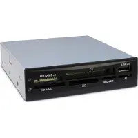 Inter-Tech CI-02, CF, CF-tyyppi II, MMC, MS Duo, MS Micro (M2), MS PRO, MS PRO Duo, Muistitikku (MS), MicroDrive,..., Musta, 3.5", 480 Mbit/s, Data, T (88884088)