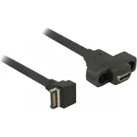 DeLOCK – Cable USB 3.1 Gen 2 key A 20 pin male to USB 3.2 Gen 2 USB-C female panel-mount, black (85326)