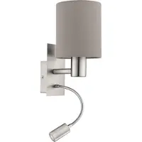 Eglo 96478 - LED-seinävalaisin PASTERI 1xE27/40W+LED/3,5W beige