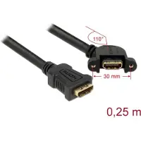 DeLOCK 0.25m 2xHDMI, 0,25 m, HDMI-tyyppi A (vakio), HDMI-tyyppi A (vakio), Musta (85101)