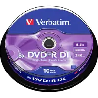 Verbatim DVD+R DL 8,5GB/240min, 8x, spindle, 10kpl