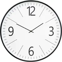 House Nordic Sari - Wall Clock, Black And White, , Silent Movement, Ø51 Cm - Black - 51X51X5CM