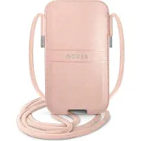 GUESS Pouch Saffiano Medium Vaaleanpunainen