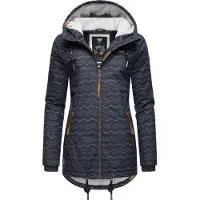 Ragwear Talvitakki 'Zuzka' yönsininen / ruskea / valkoinen