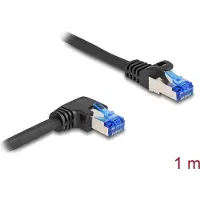 DeLOCK – RJ45 Network Cable Cat.6A S/FTP Straightaight / right angled 1 m black (80222)