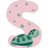 Small Foot - Wooden Animal Children's Letter - S