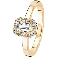 Kohinoor Valerie 0,1 ct topaasi-timanttisormus keltakulta 033-262KT-10-180