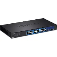 Trendnet TEG-30284, Hallittu, Gigabit Ethernet (10/100/1000), Täysin kaksipuolinen, Telineasennus, 1U