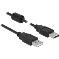 DeLOCK 5m, 2xUSB 2.0-A, 5 m, USB A, USB A, USB 2.0, Uros/uros, Musta (84893)