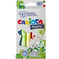 Carioca 6 väriä huopakynät kankaille piirtämiseen , 1kpl.