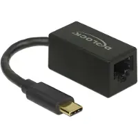 DeLOCK 66043, USB 3.2 Gen 1 (3.1 Gen 1) Type-C, 10,100,1000 Mbit/s, IEEE 802.3, IEEE 802.3ab, IEEE 802.3az, IEEE 802.3u, Musta, RJ-45, Toiminta/Seikka