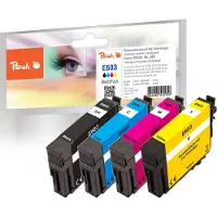 Peach PI200-868, Perusvärintuotto, Musta, Syaani, Magenta, Keltainen, 4,8 ml, 3,8 ml, 4 kpl, Monipakkaus
