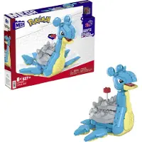 Pokémon MEGA Pok mon Toimintafiguurirakennuslelusarja lapsille, Lapras, 527 osaa ja liike, rakennettava ja aseteltava, 7 tuumaa pitk , HKT26