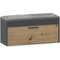 Topeshop Kenkäkaappi Parma, 35x100x49 cm, antrasiitti/käsintehty tammi v.