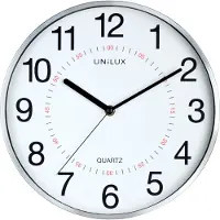 Unilux 400094280, Seinä, Kvartsikello, Pyöreä, Harmaa, Muovi, Lasi