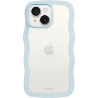 Holdit Phone Case Wavy Mineral Blue/Transparent iPhone 13
