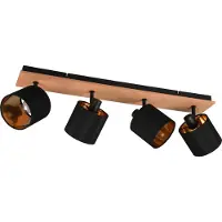 TRIO Tommy spottivalaisin 4xE14 72cm mattamusta/puu